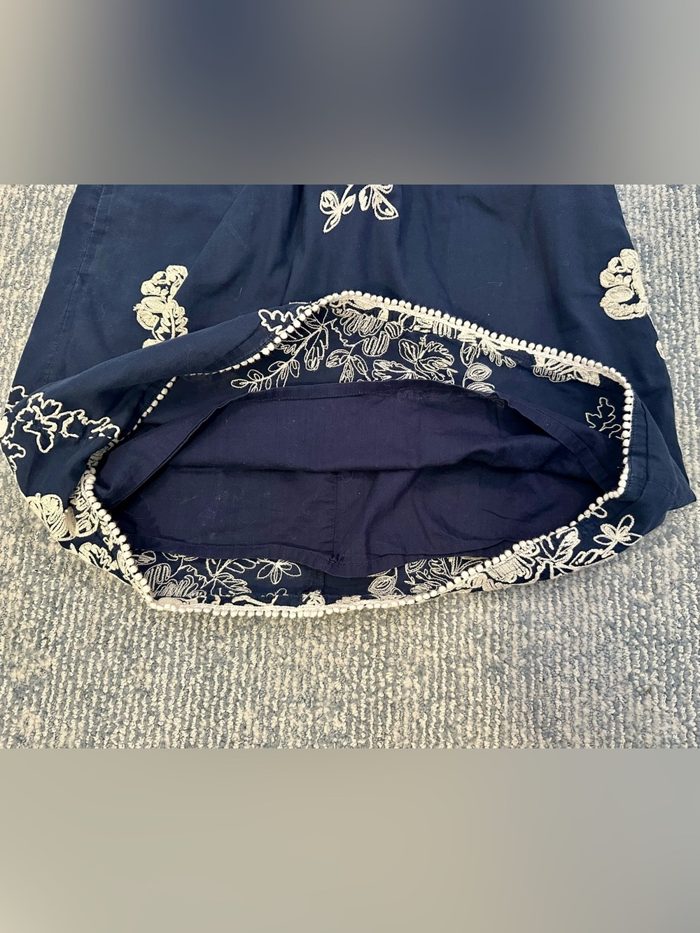 JCrew Factory Mini Sundress 8 Spaghetti Straps Embroidered Floral Cottagecore - Picture 5 of 9